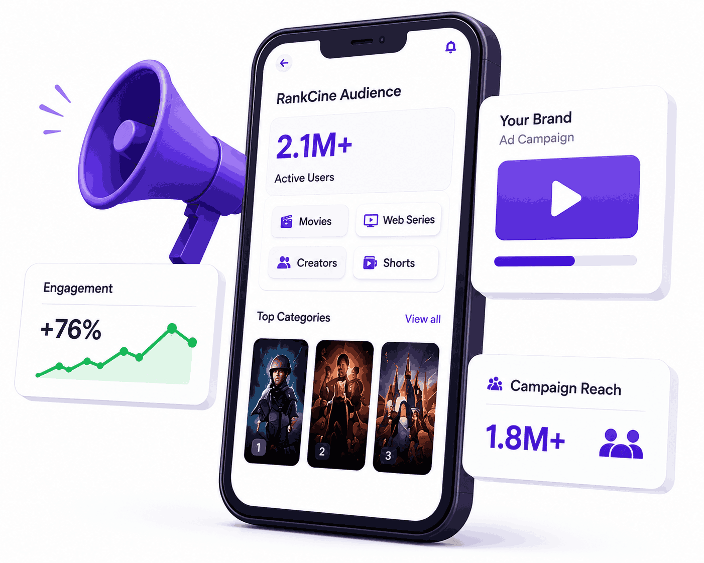 Rank Cine Brand Advertising Mobile Interface